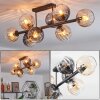 Koyoto ceiling light, globe light Amber, clear, Smoke-coloured, 8-light sources