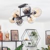 Koyoto ceiling light, globe light Amber, clear, Smoke-coloured, 8-light sources