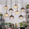 Koyoto hanging light, globe light, pendant light Amber, clear, Smoke-coloured, 8-light sources