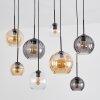 Koyoto hanging light, globe light, pendant light Amber, clear, Smoke-coloured, 8-light sources