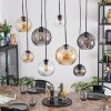 Koyoto hanging light, globe light, pendant light Amber, clear, Smoke-coloured, 8-light sources