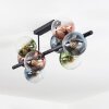 Gastor ceiling light, globe light blue, green, clear, coppery, 8-light sources