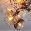 Koyoto ceiling light, globe light Amber, clear, Smoke-coloured, 8-light sources