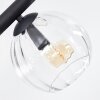 Koyoto ceiling light, globe light Amber, clear, Smoke-coloured, 8-light sources