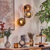 Koyoto globe light, wall light chrome, gold, clear, coppery, Smoke-coloured, 3-light sources