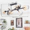 Koyoto ceiling light, globe light Amber, clear, Smoke-coloured, 8-light sources