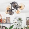 Koyoto ceiling light, globe light Amber, Smoke-coloured, 8-light sources
