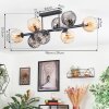 Koyoto ceiling light, globe light Amber, Smoke-coloured, 8-light sources