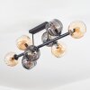 Koyoto ceiling light, globe light Amber, Smoke-coloured, 8-light sources
