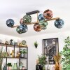 Ripoll ceiling light, globe light gold, black, 10-light sources