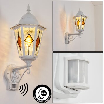 Hongkong outdoor wall light, wall light white, 1-light source, Motion sensor