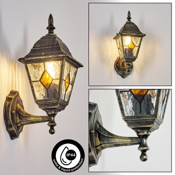 Naofe outdoor wall light, wall light brown, gold, 1-light source