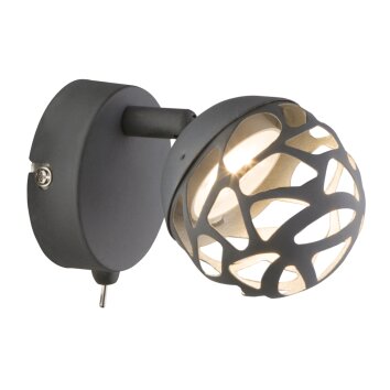Globo OHIO wall spotlight LED grey, 1-light source