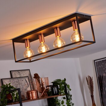 MALAO Ceiling Light Rose gold, black, 4-light sources