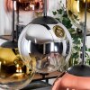 Gastor hanging light, globe light, pendant light chrome, gold, clear, coppery, Smoke-coloured, 6-light sources