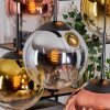 Gastor hanging light, globe light, pendant light chrome, gold, clear, coppery, Smoke-coloured, 6-light sources