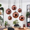 Gastor hanging light, globe light, pendant light coppery, 6-light sources