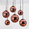 Gastor hanging light, globe light, pendant light coppery, 6-light sources
