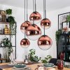 Gastor hanging light, globe light, pendant light clear, coppery, 6-light sources