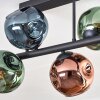 Ripoll ceiling light, globe light blue, green, coppery, 6-light sources
