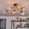 Koyoto ceiling light, globe light 73 cm Amber, clear, Smoke-coloured, 6-light sources