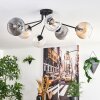 Koyoto ceiling light, globe light 73 cm Amber, clear, Smoke-coloured, 6-light sources