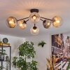 Koyoto ceiling light, globe light 73 cm Amber, clear, Smoke-coloured, 6-light sources