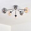 Koyoto ceiling light, globe light 73 cm Amber, clear, Smoke-coloured, 6-light sources