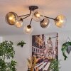 Koyoto ceiling light, globe light 73 cm Amber, clear, Smoke-coloured, 6-light sources