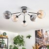 Koyoto ceiling light, globe light 73 cm Amber, clear, Smoke-coloured, 6-light sources