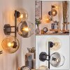 Koyoto globe light, wall light Amber, clear, Smoke-coloured, 3-light sources