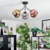 Ripoll ceiling light, globe light chrome, gold, coppery, Smoke-coloured, 3-light sources