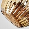 Ripoll ceiling light, globe light chrome, gold, coppery, Smoke-coloured, 3-light sources