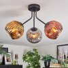 Ripoll ceiling light, globe light chrome, gold, coppery, Smoke-coloured, 3-light sources