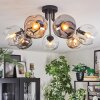 Ripoll ceiling light, globe light Amber, clear, Smoke-coloured, 7-light sources
