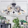 Ripoll ceiling light, globe light Amber, clear, Smoke-coloured, 7-light sources