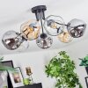 Ripoll ceiling light, globe light Amber, clear, Smoke-coloured, 7-light sources