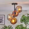 Ripoll ceiling light, globe light gold, coppery, Smoke-coloured, 4-light sources