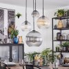 Koyoto hanging light, globe light, Cluster pendant lamp Amber, clear, Smoke-coloured, 4-light sources