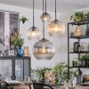 Koyoto hanging light, globe light, Cluster pendant lamp Amber, clear, Smoke-coloured, 4-light sources