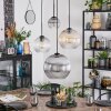 Koyoto hanging light, globe light, Cluster pendant lamp Amber, clear, Smoke-coloured, 4-light sources