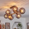 Koyoto ceiling light, globe light Smoke-coloured, 8-light sources