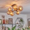Koyoto ceiling light, globe light Amber, 8-light sources
