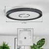 Simonstorp ceiling light, Panel LED black, white, 1-light source