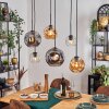 Ripoll hanging light, globe light, pendant light Amber, clear, Smoke-coloured, 6-light sources