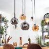 Ripoll hanging light, globe light, pendant light Amber, clear, Smoke-coloured, 6-light sources