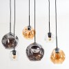 Ripoll hanging light, globe light, pendant light Amber, clear, Smoke-coloured, 6-light sources