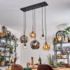 Ripoll hanging light, globe light, pendant light Amber, clear, Smoke-coloured, 6-light sources