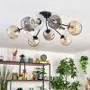 Ripoll ceiling light, globe light Amber, clear, Smoke-coloured, 10-light sources