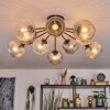 Ripoll ceiling light, globe light Amber, clear, Smoke-coloured, 10-light sources
